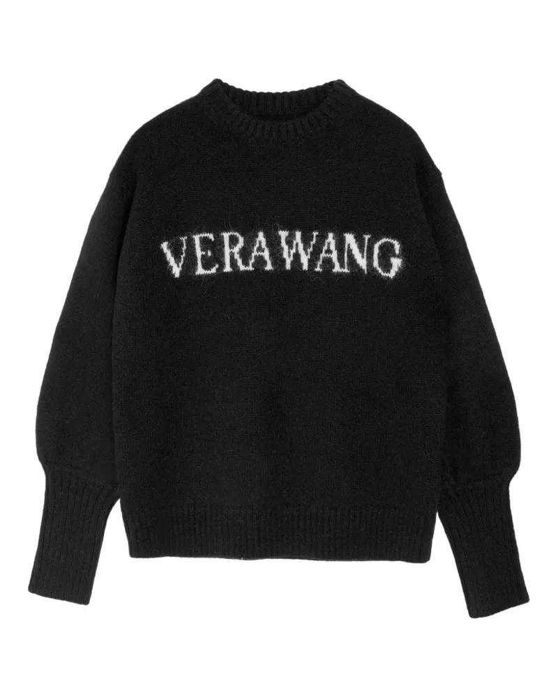 Vera Wang Pullover mit Logo-Intarsie - Schwarz Schwarz