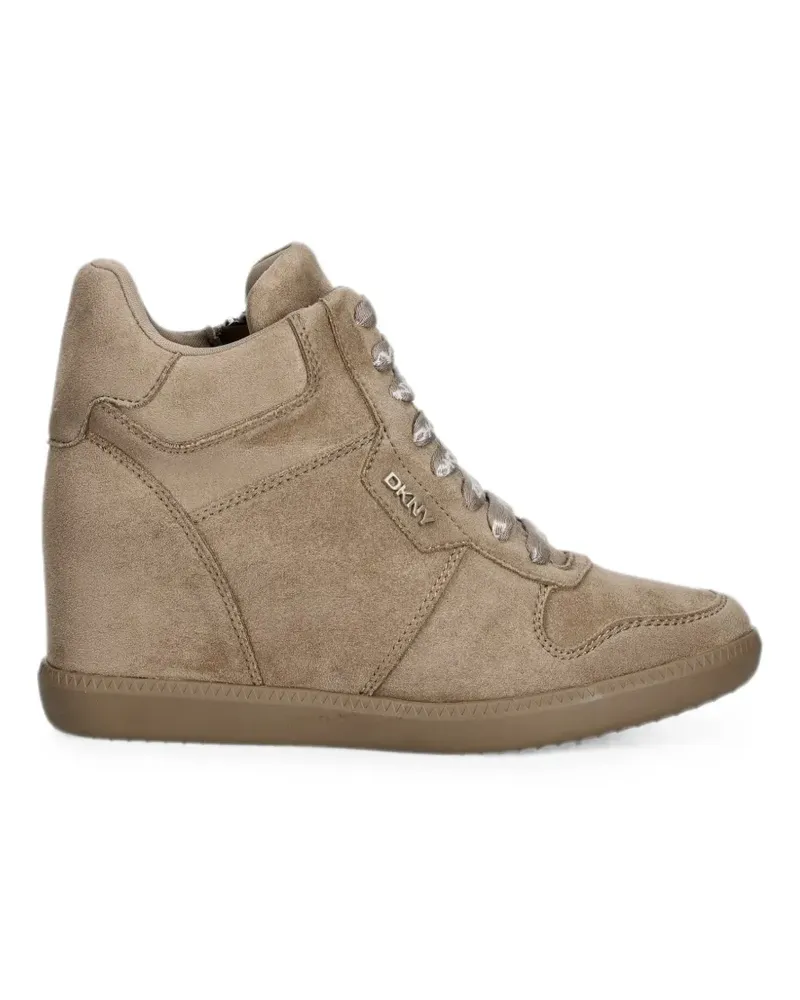 DKNY wedge-heel logo-print sneakers - Braun Braun
