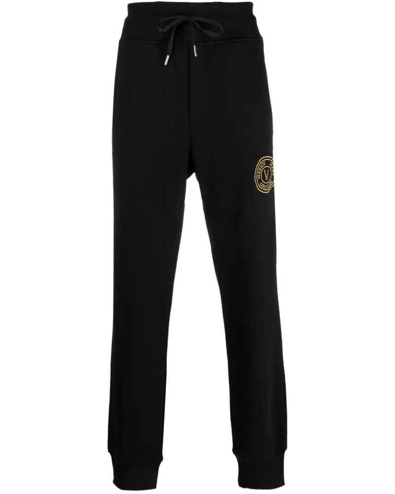 Versace Jeans Jogginghose mit Logo-Stickerei - Schwarz Schwarz