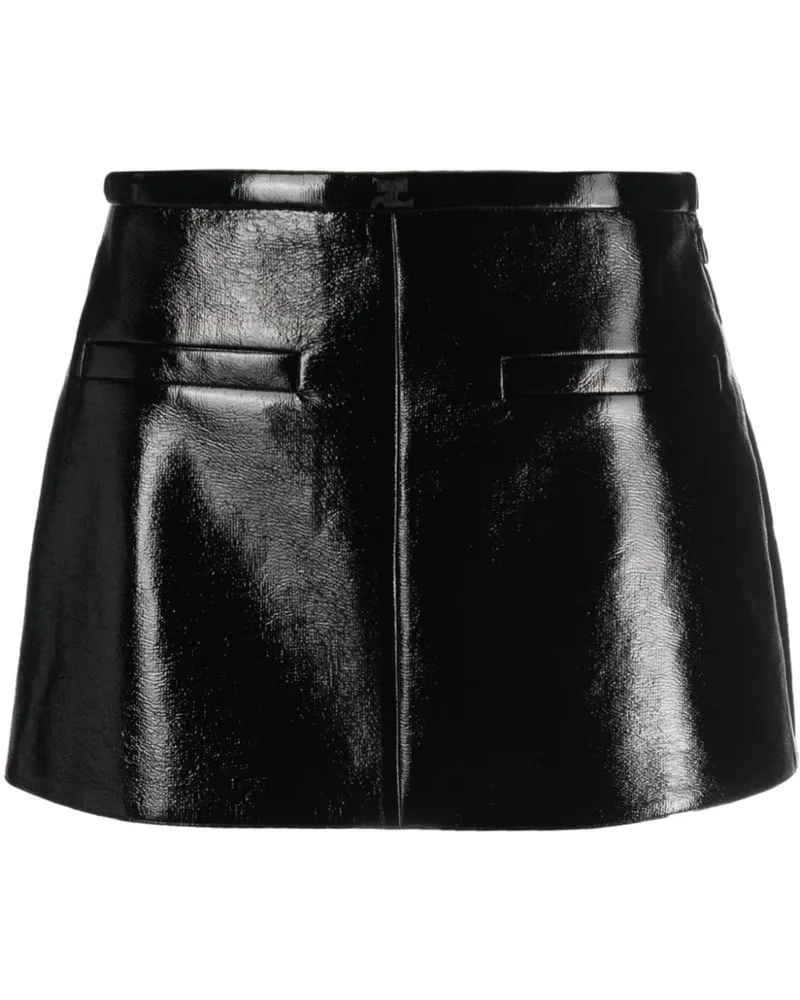Courrèges Minirock mit Glanzoptik - Schwarz Schwarz