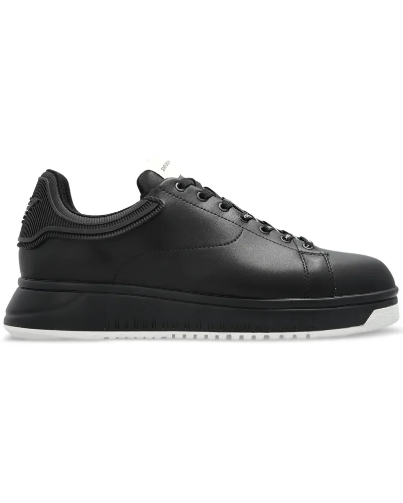 Emporio Armani Sneakers mit Schnürung - Schwarz Schwarz