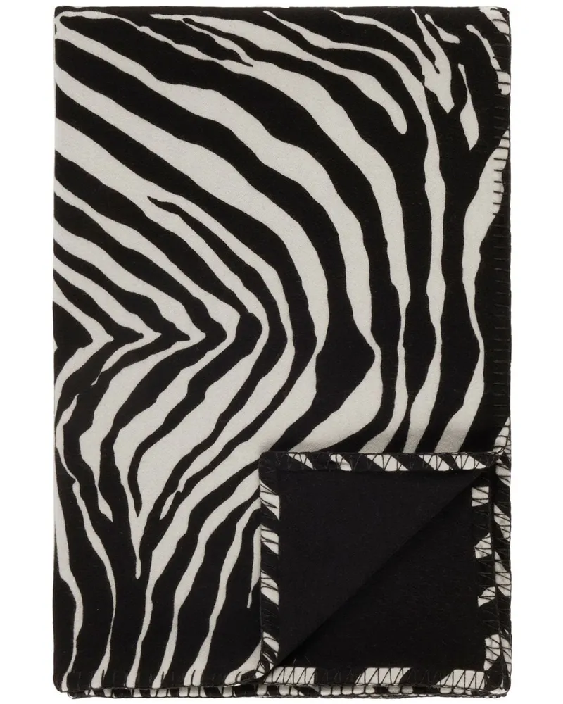 Dolce & Gabbana Decke mit Zebra-Print - Schwarz Schwarz