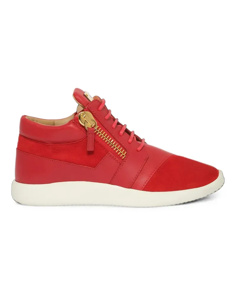 Giuseppe Zanotti side-zip panelled suede sneakers - Rot Rot