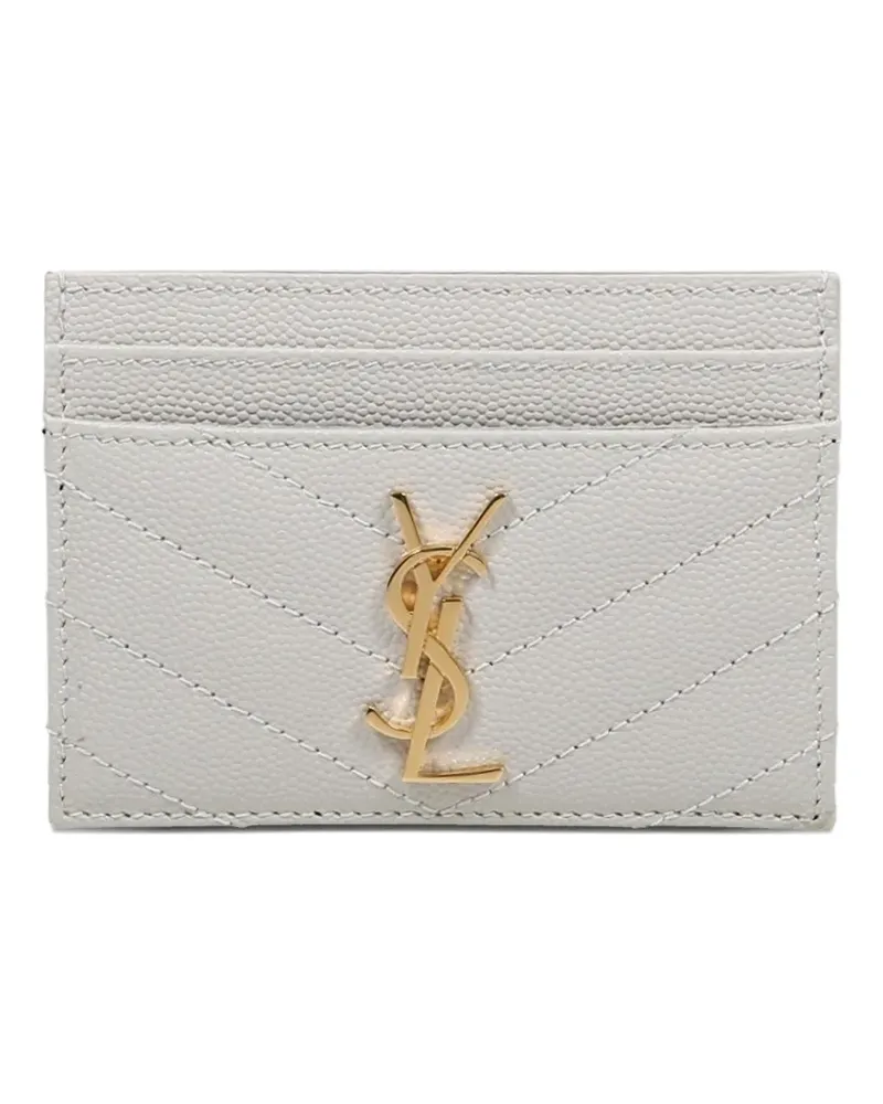 Saint Laurent quilted-leather cardholder - Weiß Weiß