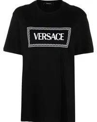 Versace 90s Vintage logo-embroidered T-shirt Schwarz