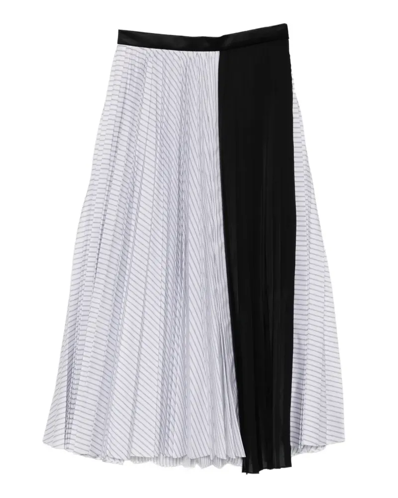 Sacai striped pleated midi skirt - Weiß Weiß