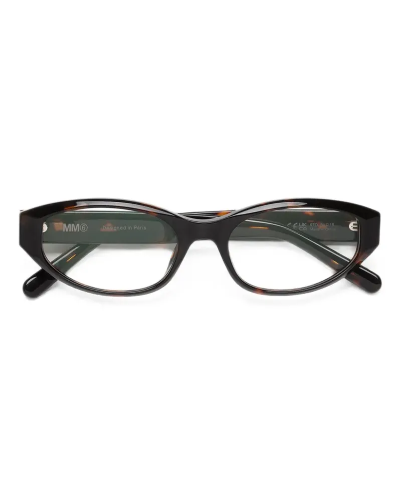 Maison Margiela Ovale Brille in Schildpattoptik - Braun Braun