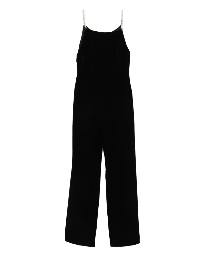 Sandro Jumpsuit aus Samt mit Schmucksteinen - Schwarz Schwarz