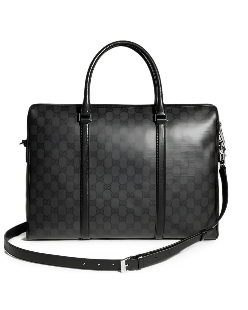 Gucci medium Essence Classic GG Supreme briefcase - Schwarz Schwarz