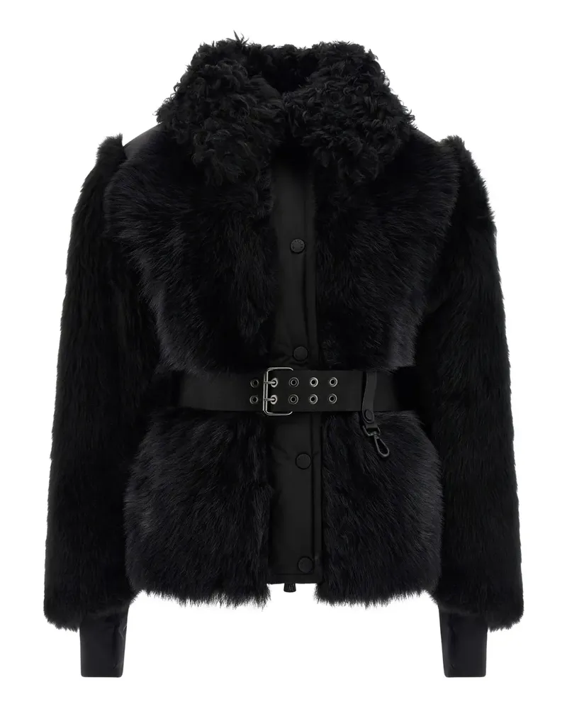 Moncler Valdivian shearling belted-waist faux-fur jacket - Schwarz Schwarz