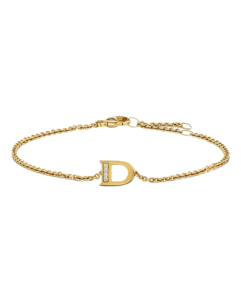 David Yurman 18kt Petite Pavé Initial Gelbgoldarmband mit Diamant Gold