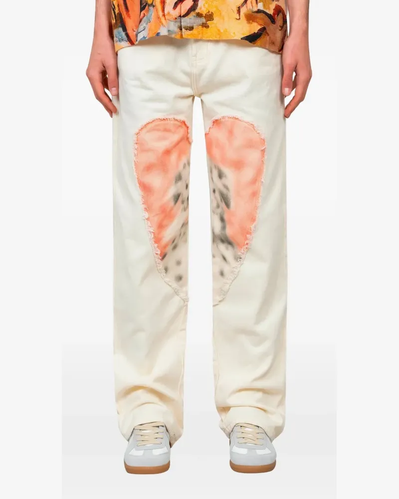 Carne Bollente Osiris Hose mit Herz-Patch - Nude Nude