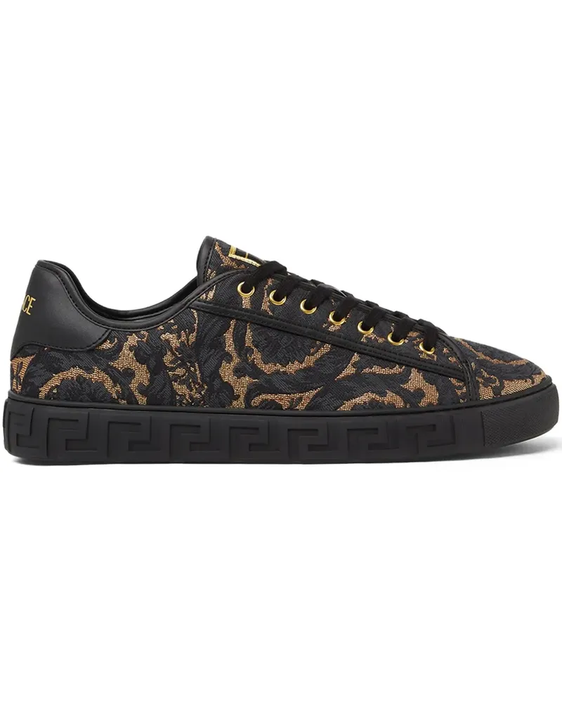 Versace Greca Sneakers mit Barocco-Jacquardmuster - Schwarz Schwarz