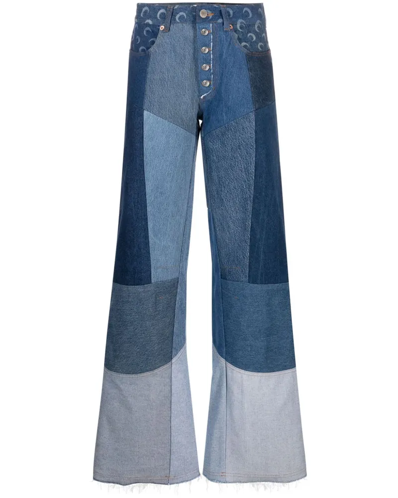 Marine Serre Ausgestellte Patchwork-Jeans - Blau Blau