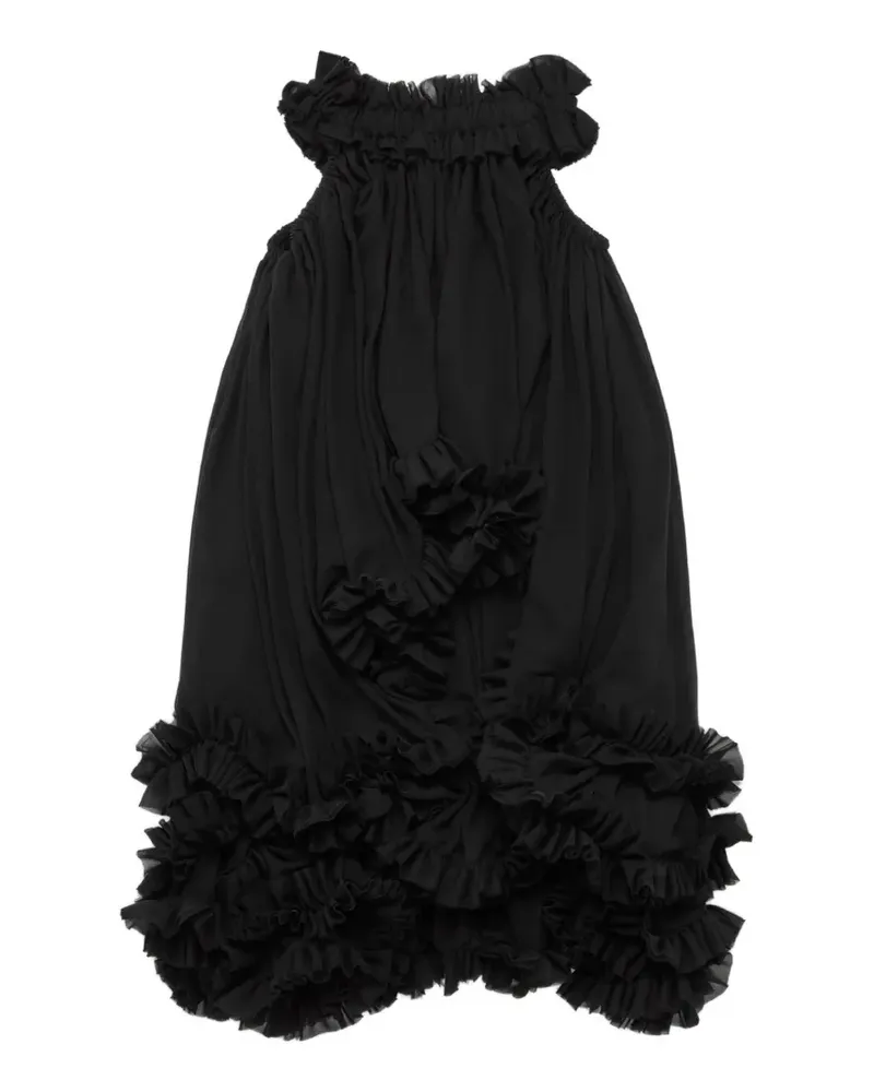 Noir Kei Ninomiya ruffled sleeveless dress - Schwarz Schwarz
