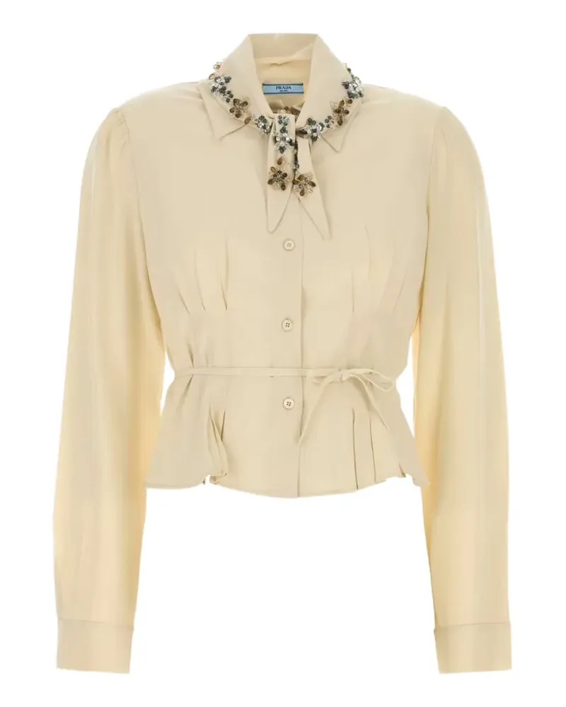 Prada Bluse mit Schößchen - Nude Nude