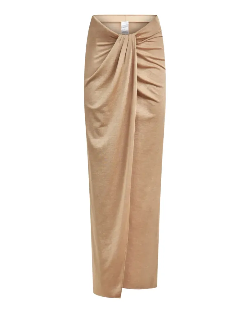 ANDAMANE Anja draped midi skirt - Nude Nude