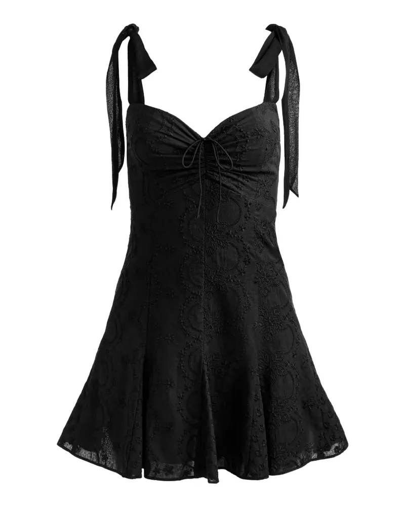 Alice + Olivia Ambrie Minikleid mit Stickerei - Schwarz Schwarz