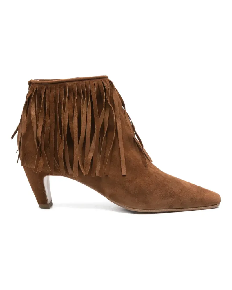 Bianca Di fringed leather boots - Braun Braun