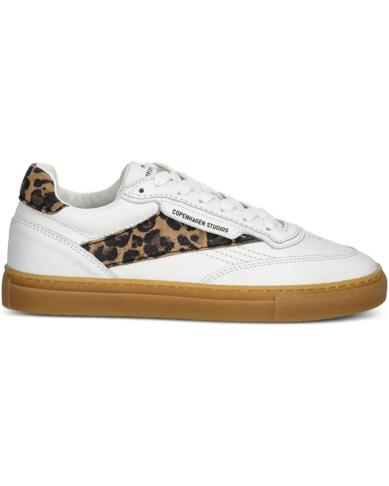 Copenhagen Sneakers mit Leoparden-Print - Weiß Weiß