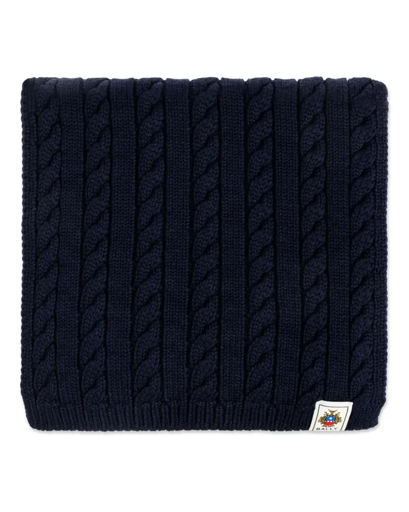 Bally Schal mit Zopfmuster - Blau Blau