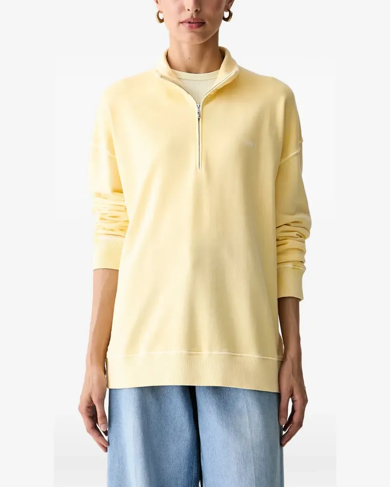 Gant quarter-zip logo-embroidered sweater - Gelb Gelb
