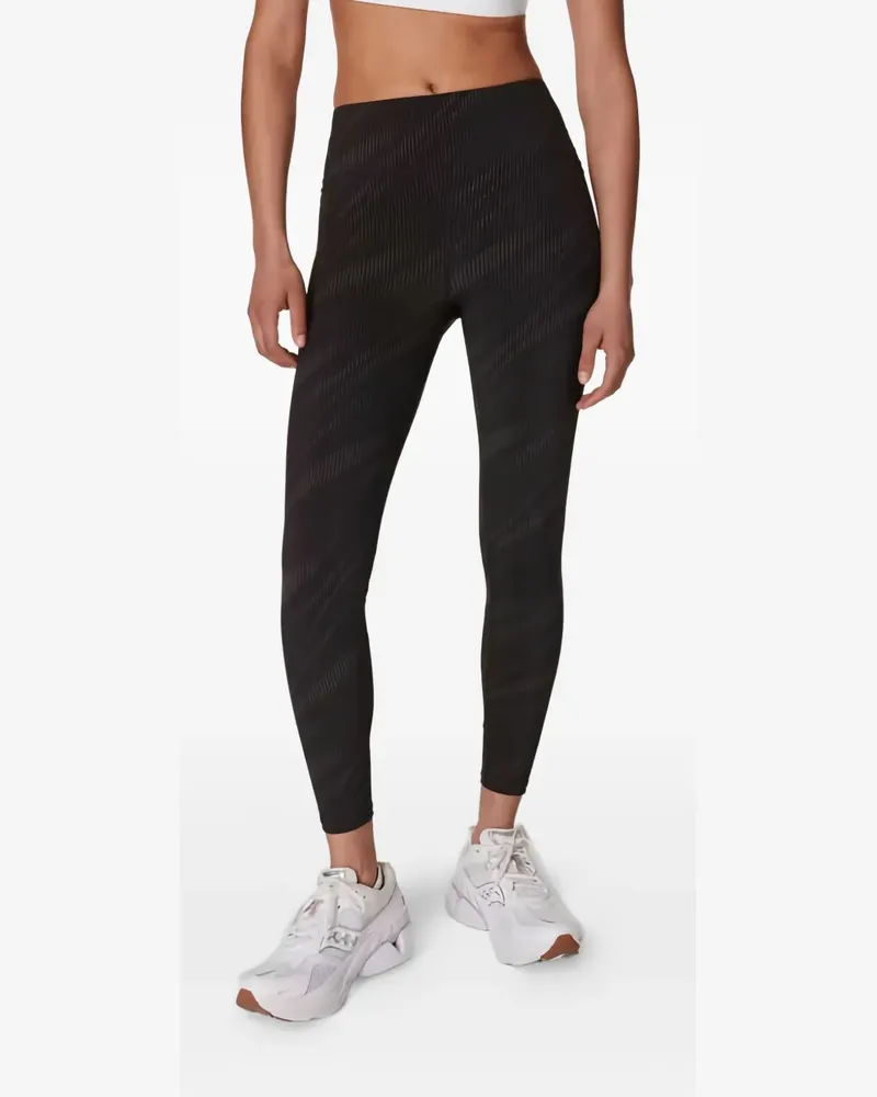 Sweaty Betty Zero Gravity 7/8 Leggings mit Wellenmuster - Schwarz Schwarz