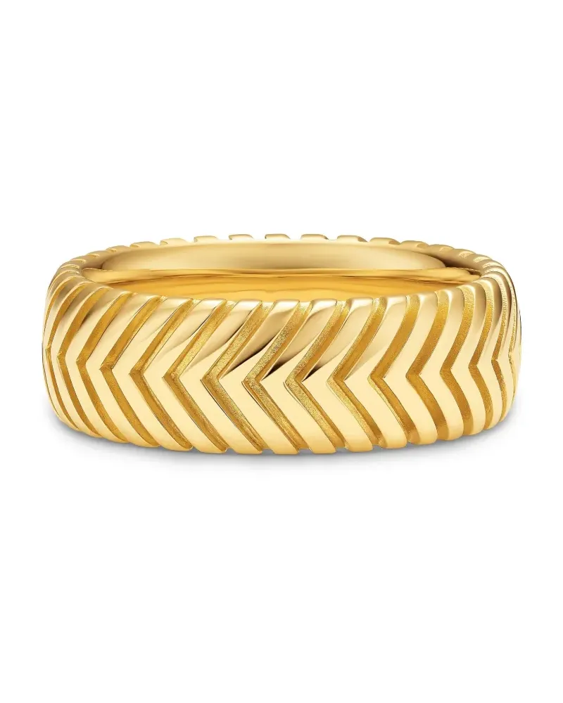 David Yurman 18kt Chevron Gelbgoldring Gold