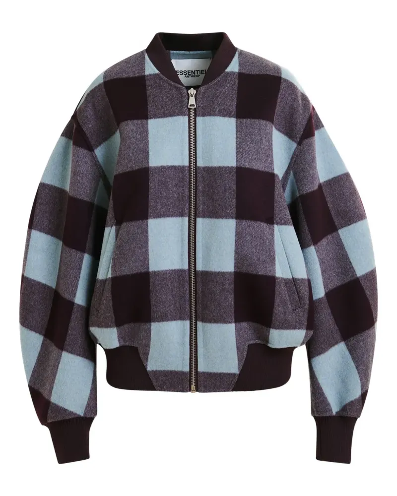 Essentiel Bomberjacke mit Karomuster - Blau Blau