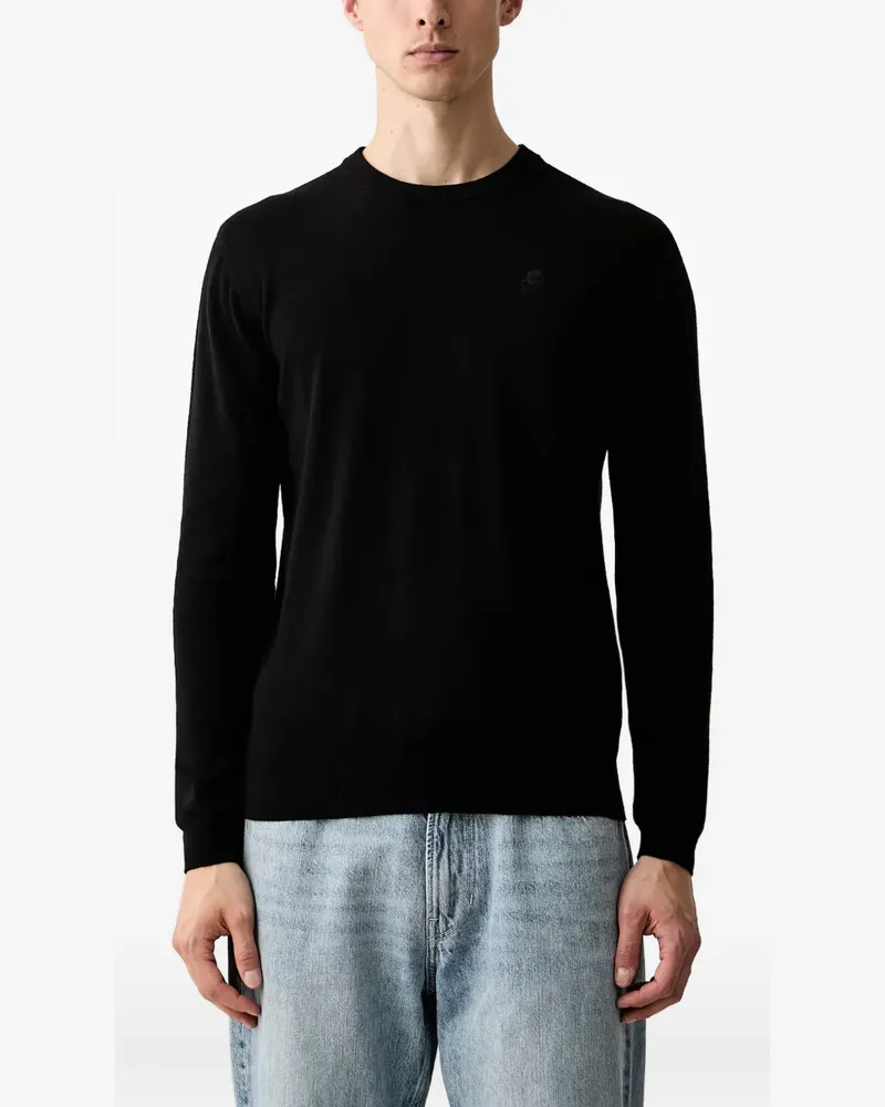 Karl Lagerfeld logo-embroidered sweater - Schwarz Schwarz