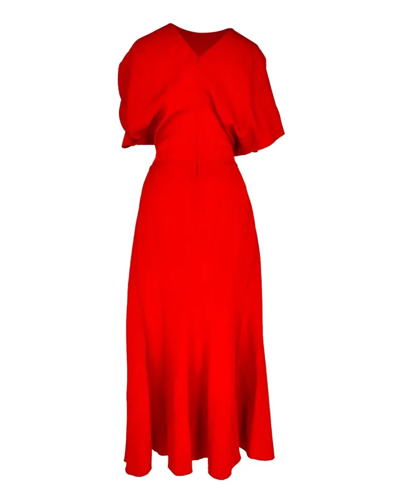 Victoria Beckham Gerafftes Midikleid - Rot Rot