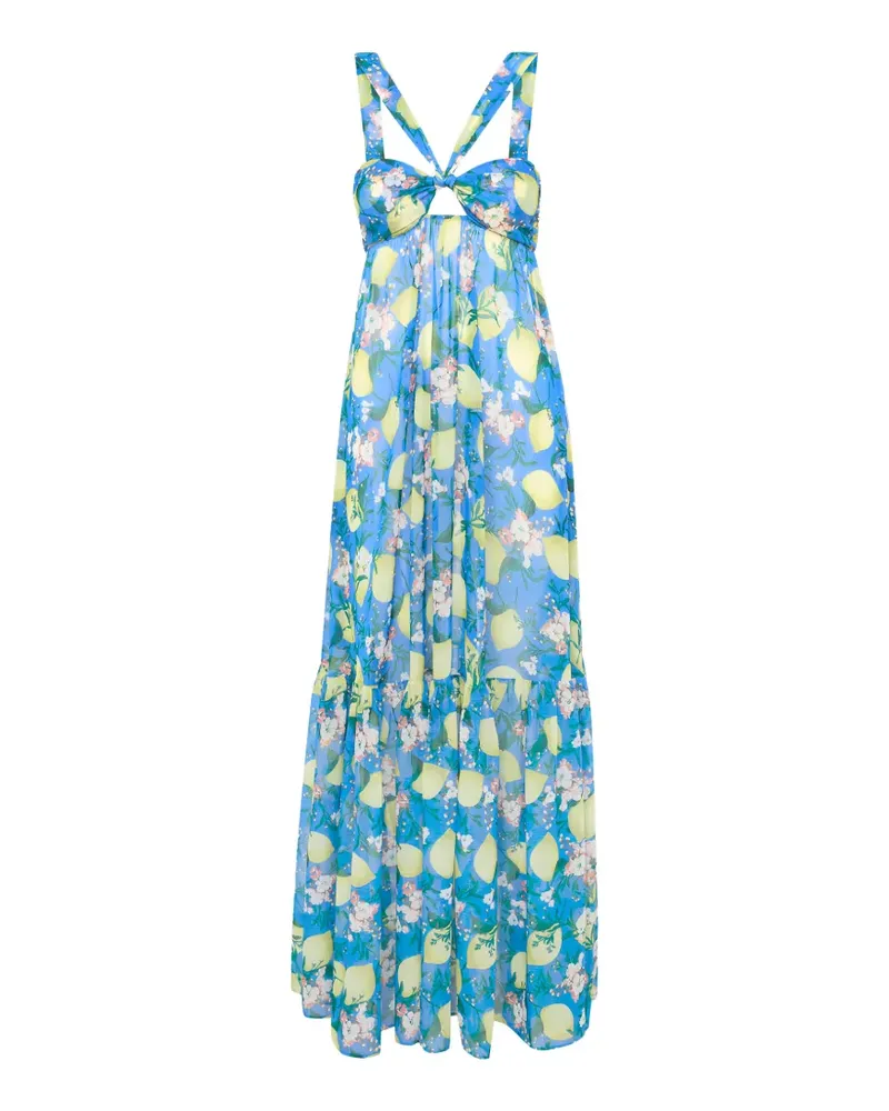 La Perla floral-print maxi dress - Blau Blau