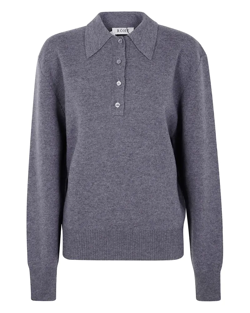Róhe Compact Polo Pullover - Grau Grau