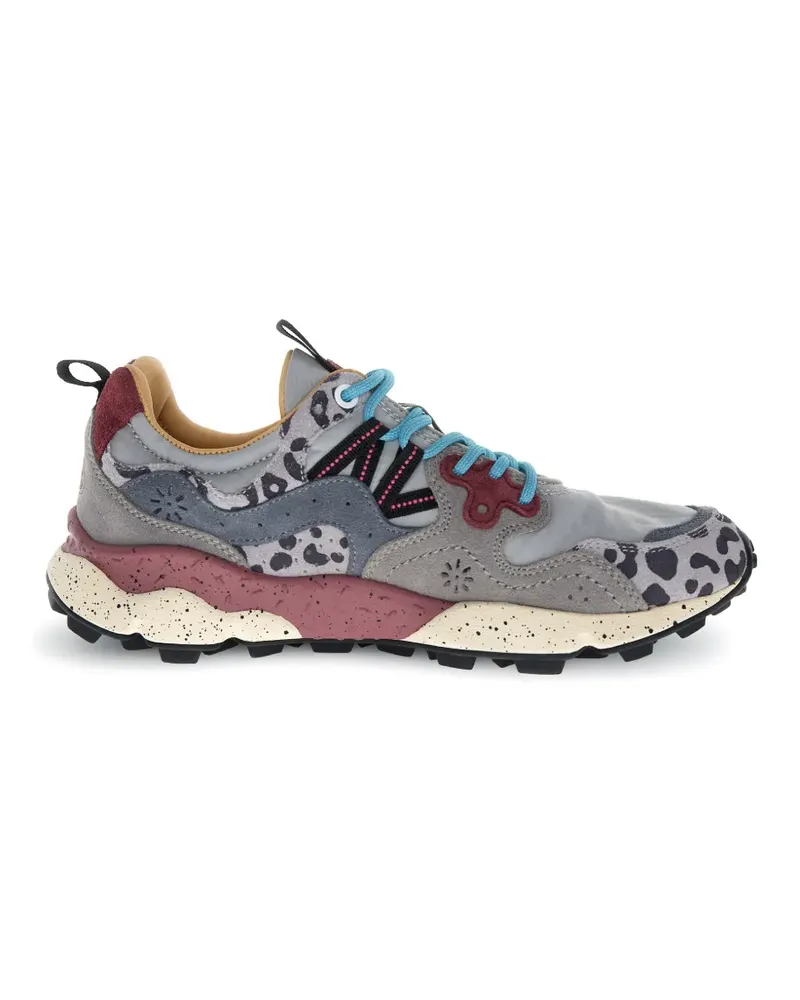 Flower MOUNTAIN Yamano 3 Uni Sneakers mit Einsätzen und Leo-Print - Grau Grau