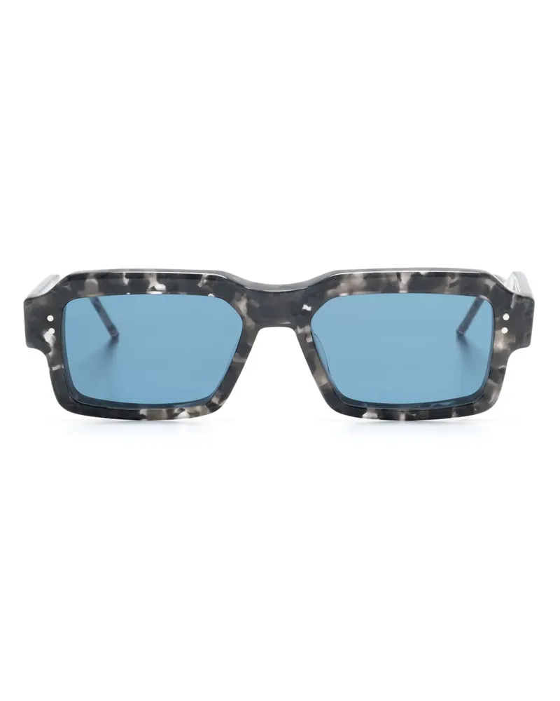 Thom Browne Sonnenbrille mit eckigem Gestell - Grau Grau