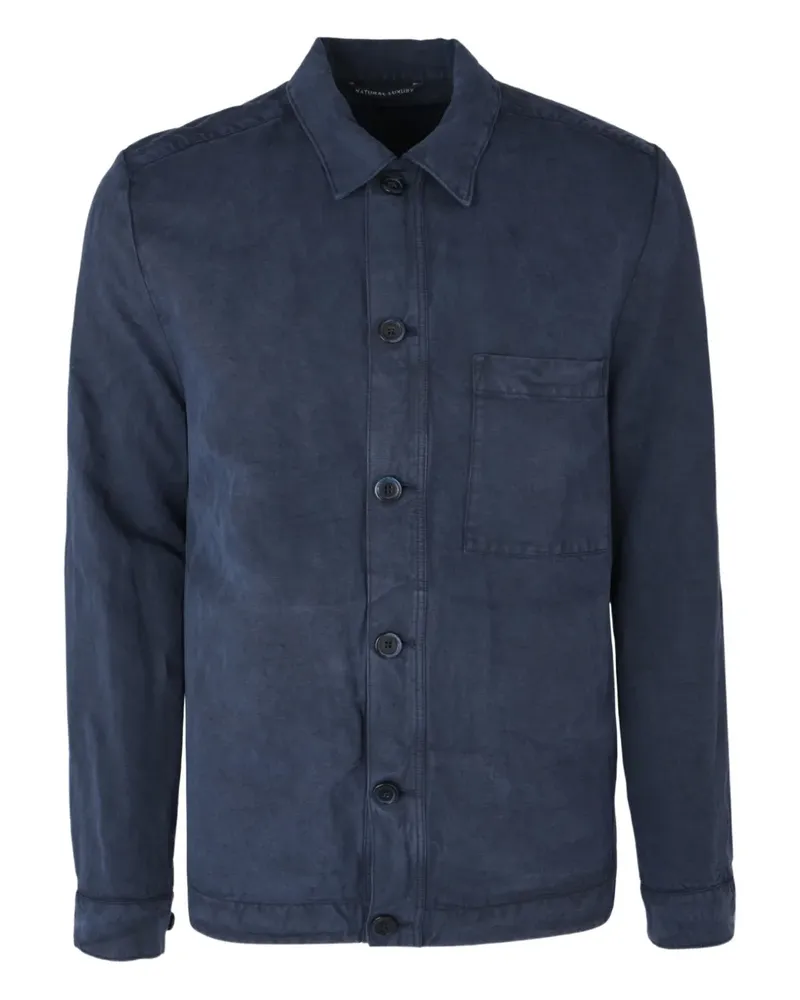 120% Lino Geknöpfte Giacca-Jacke - Blau Blau