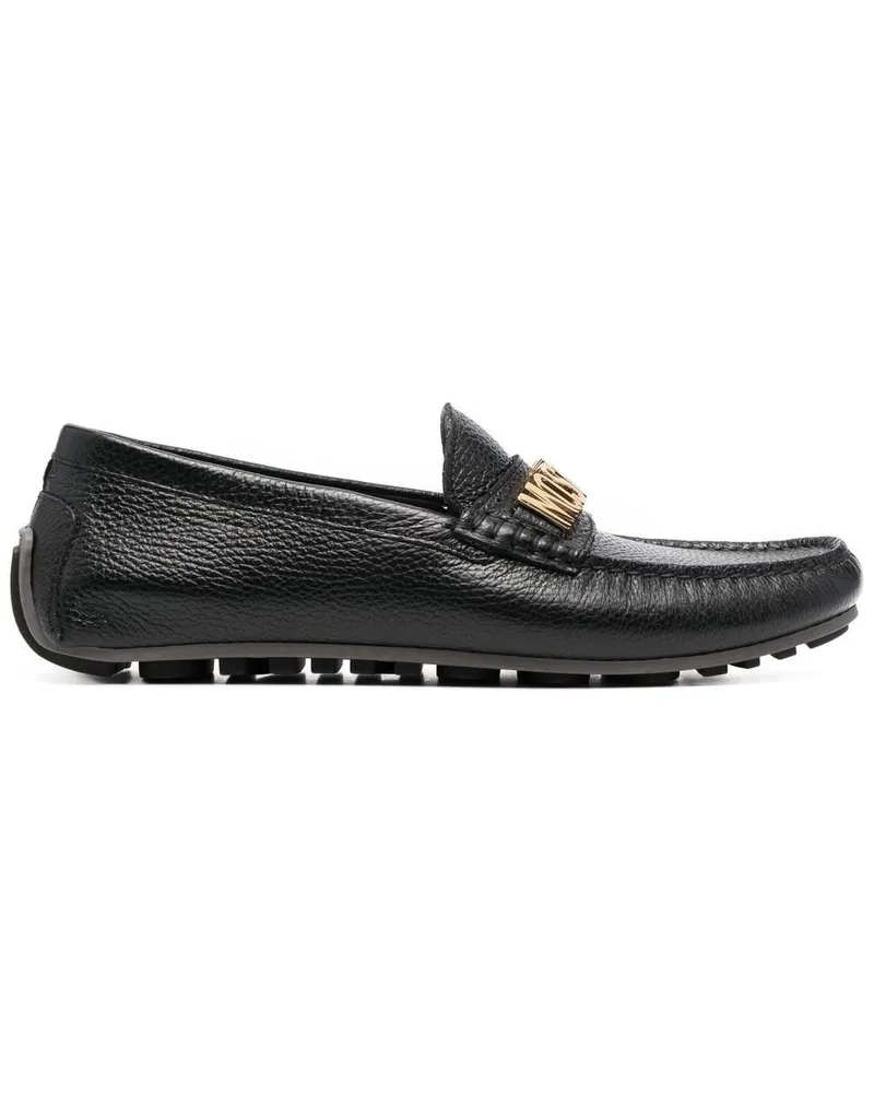 Moschino Loafer mit Logo-Schild Schwarz