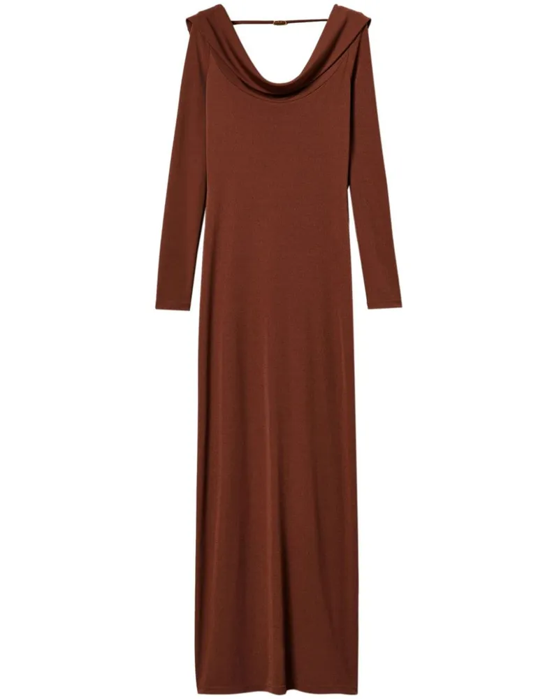 Twin-Set Drapiertes Maxikleid - Braun Braun
