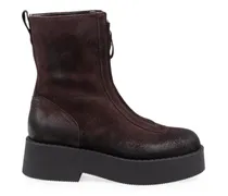 Plateau-Stiefeletten aus Wildleder - Braun