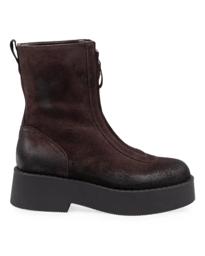Premiata Plateau-Stiefeletten aus Wildleder - Braun Braun