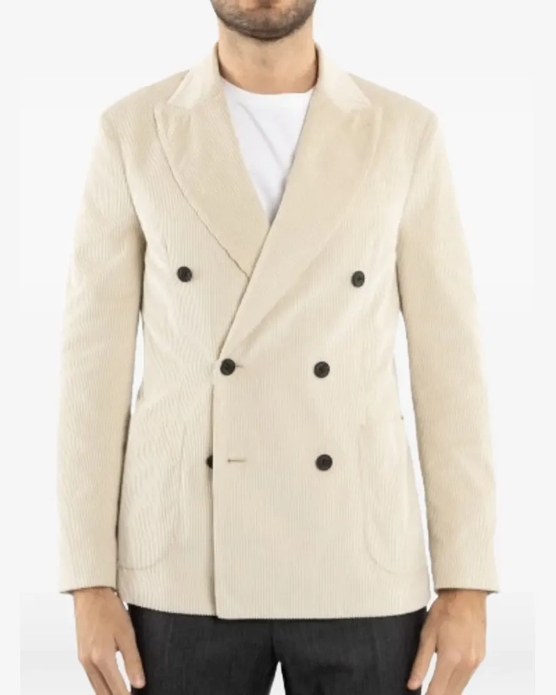 Drumohr  double-breasted corduroy jacket - Nude Nude