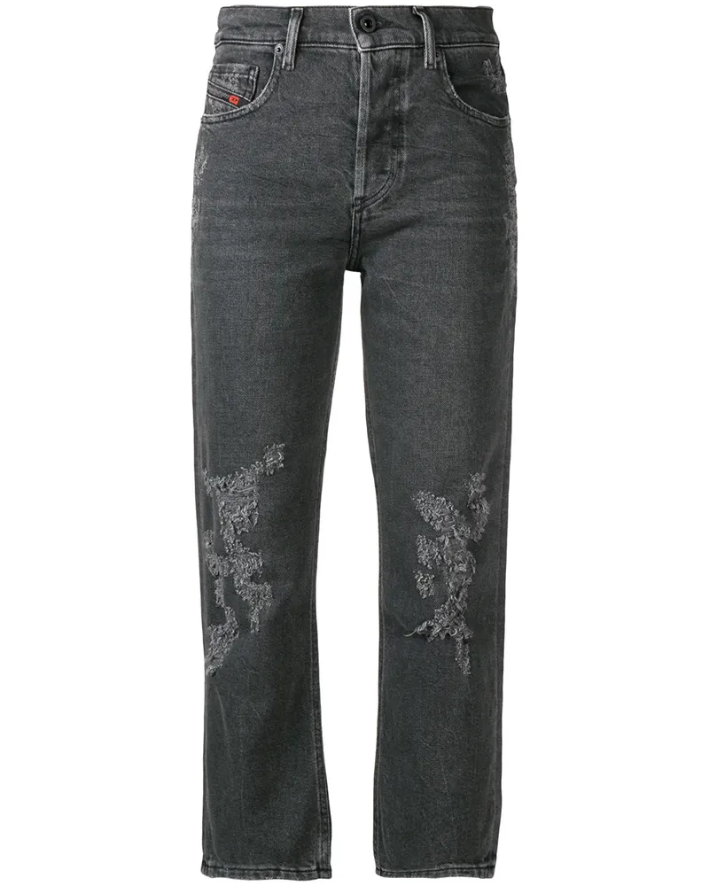Diesel Cropped-Jeans mit geradem Schnitt - Schwarz Schwarz