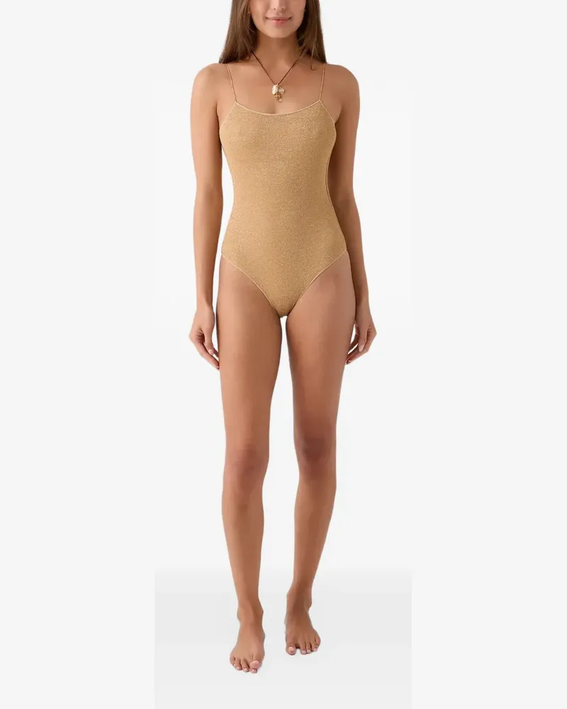 Oséree Lumière Maillot metallic-effect swimsuit - Gold Gold