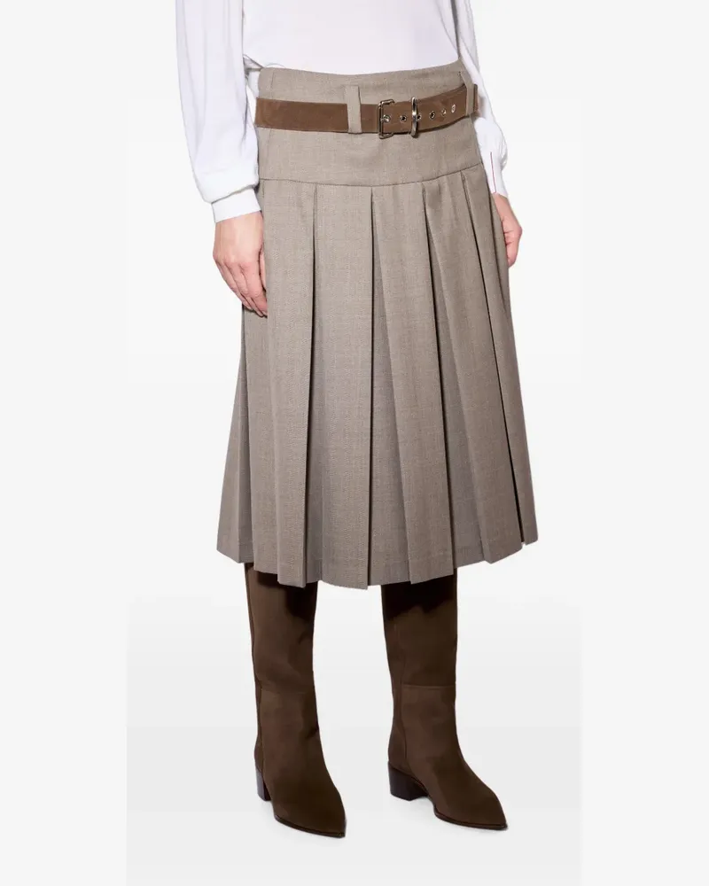 Liviana Conti Midirock mit Gürtel - Braun Braun
