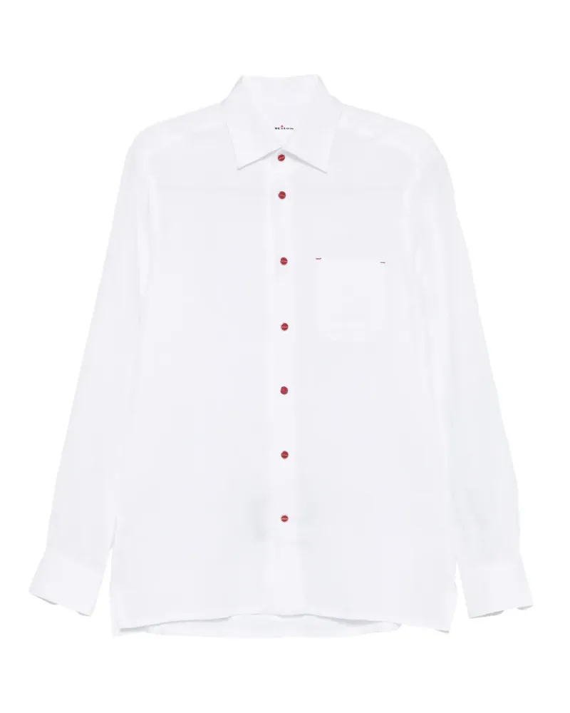 Kiton Hemd mit geknöpfter Tasche - Weiß Weiß