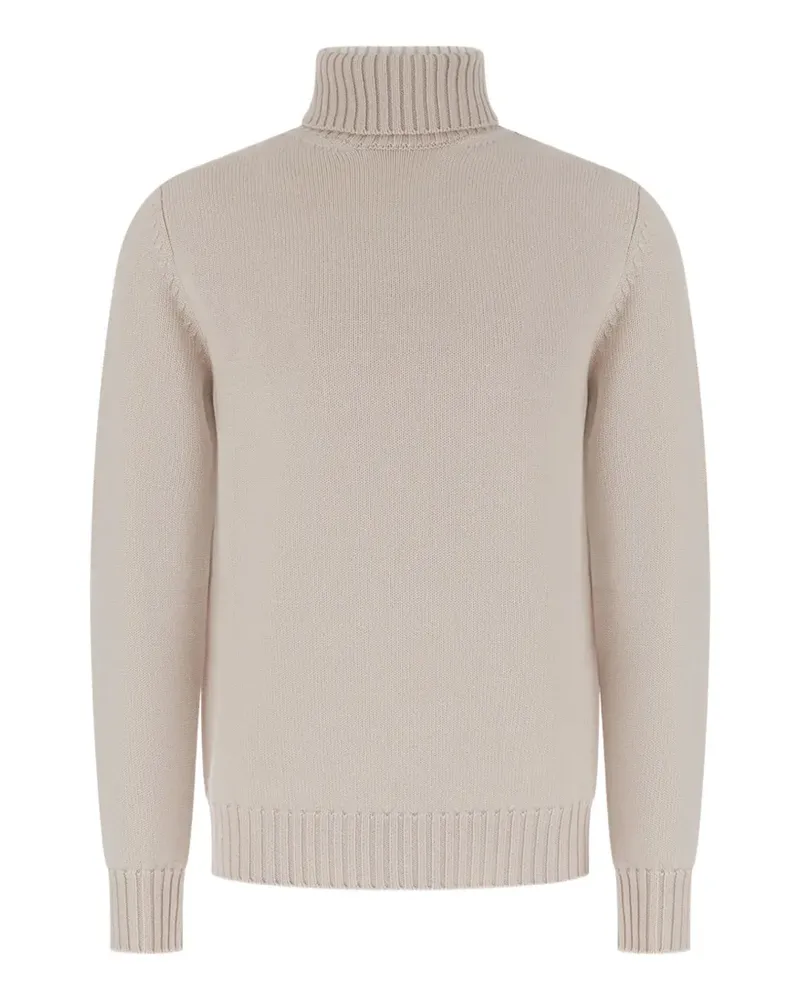 Alpha Studio Rollkragenpullover mit geripptem Saum - Nude Nude