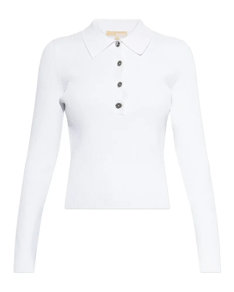 Michael Kors buttoned collared polo top - Weiß Weiß
