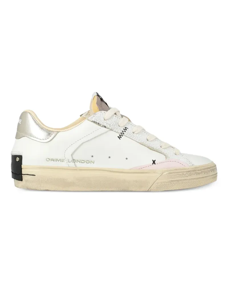 Crime Sneakers im Used-Look - Weiß Weiß