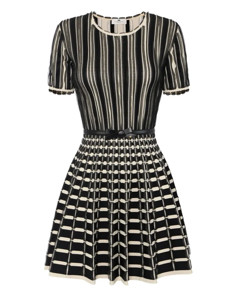 Elisabetta Franchi Gestreiftes Minikleid - Schwarz Schwarz
