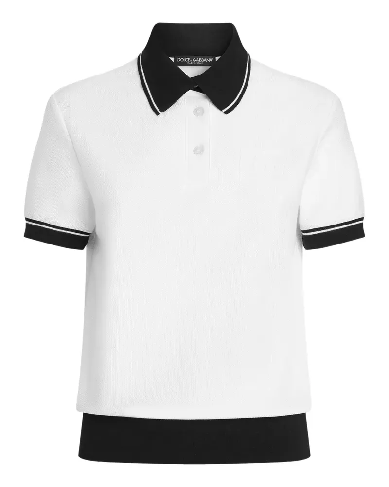 Dolce & Gabbana Poloshirt mit Logo-Stickerei - Weiß Weiß